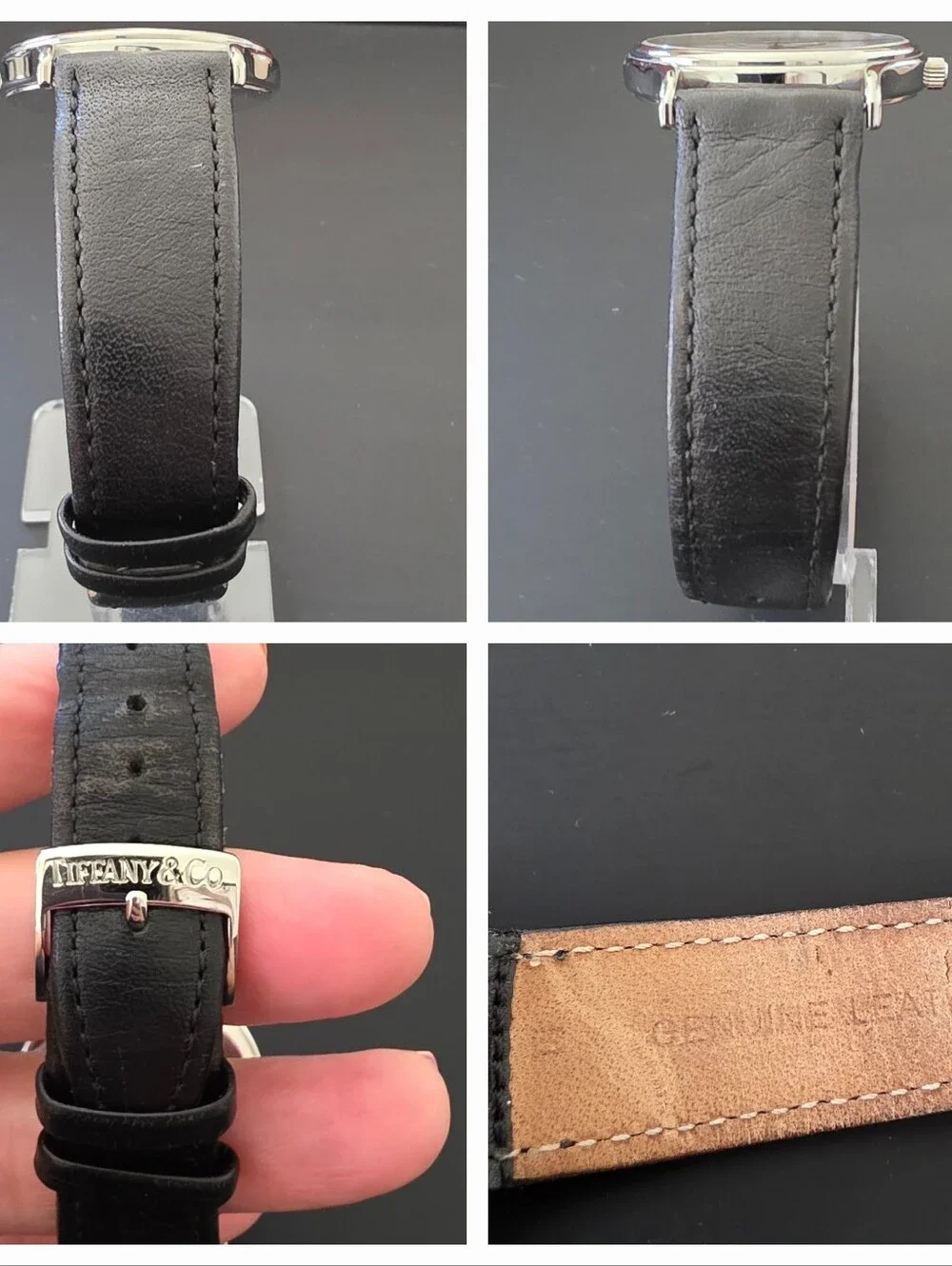 VTG Tiffany & Co. Portfolio Classic 7J 33mm Watch Original Band Engraved Runs